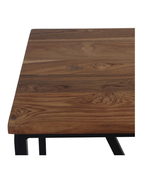 Console d’entrée industrielle en teck massif et métal noir 129x38x81 cm Tervain  - 4