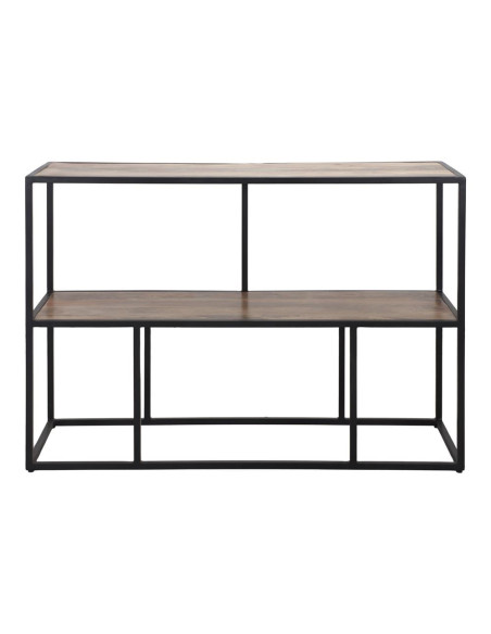 Étagère console industrielle en manguier et métal noir 130x40x90 cm Durnvik  - 3