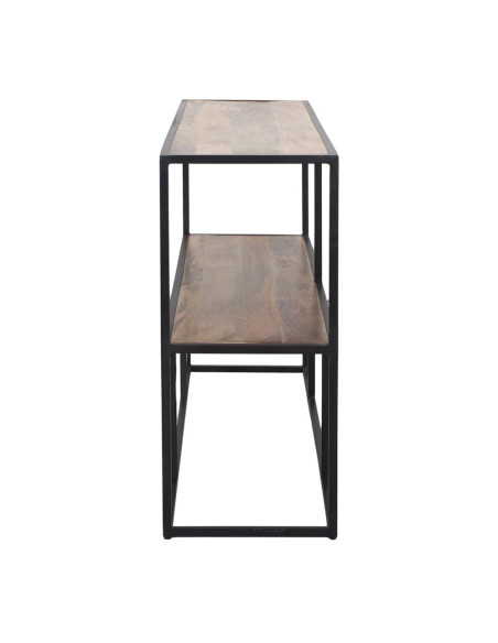 Étagère console industrielle en manguier et métal noir 130x40x90 cm Durnvik  - 4