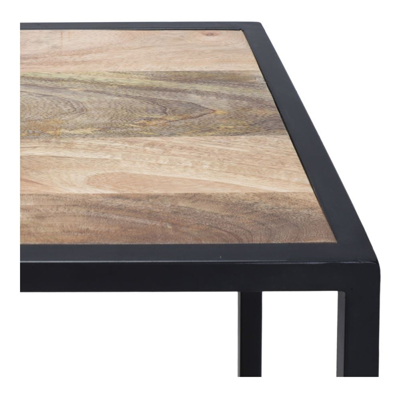 Étagère console industrielle en manguier et métal noir 130x40x90 cm Durnvik  - 5