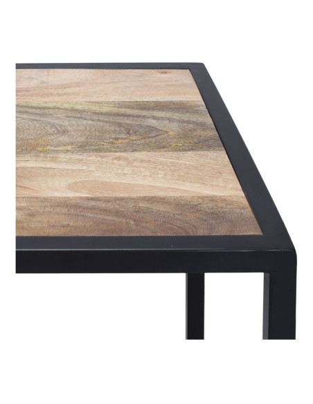 Étagère console industrielle en manguier et métal noir 130x40x90 cm Durnvik  - 5
