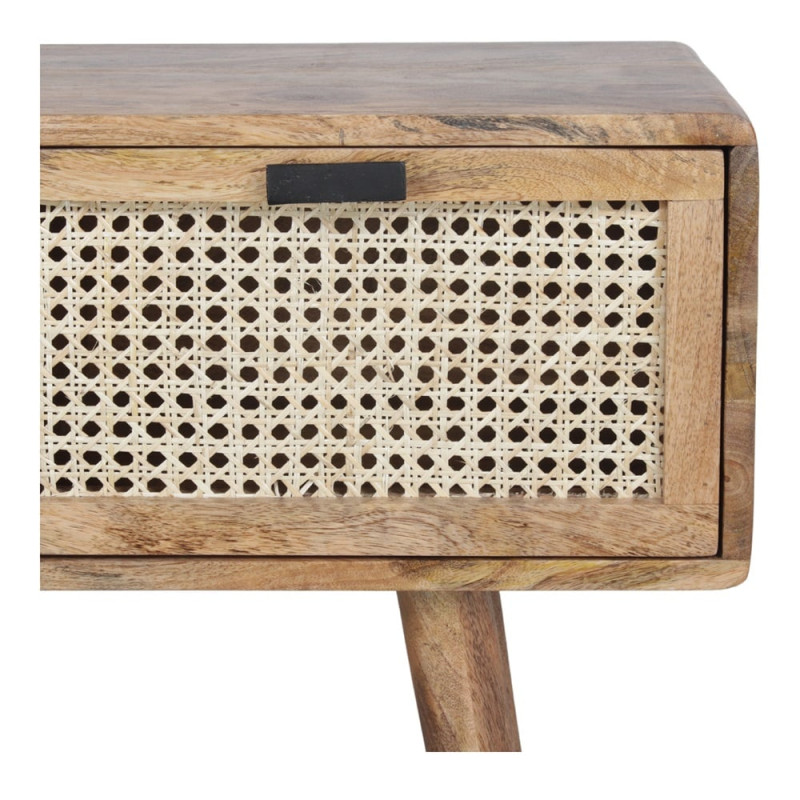 Console d’entrée bois et cannage 2 tiroirs 82x30x78 cm Miyada  - 4