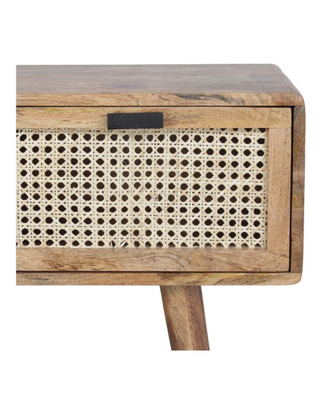 Console d’entrée bois et cannage 2 tiroirs 82x30x78 cm Miyada  - 4