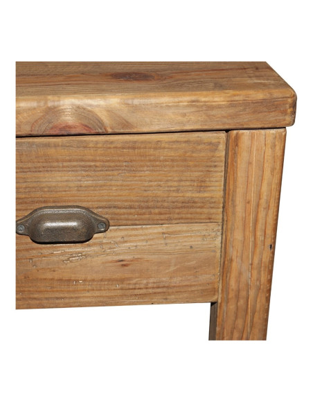 Bureau en pin massif recyclé 3 tiroirs 130x65x80 cm Uruena  - 4