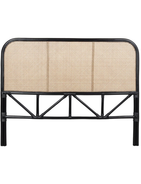 Tête de lit cannage naturel et bambou noir 153x3x120 cm Noryva  - 1