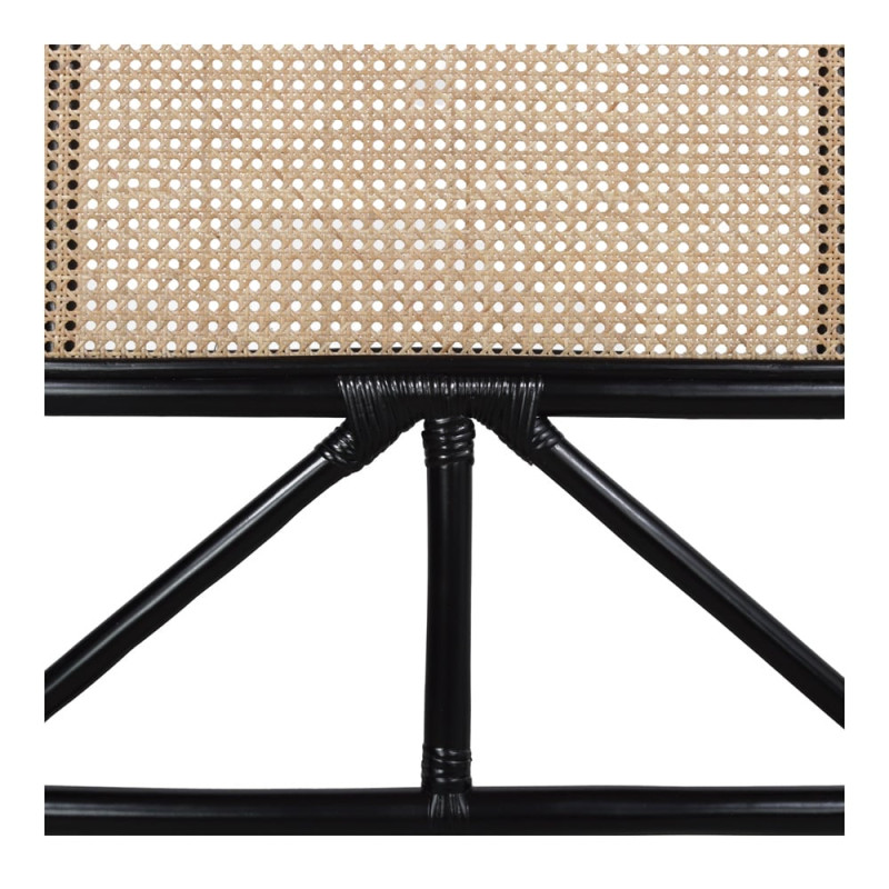 Tête de lit cannage naturel et bambou noir 153x3x120 cm Noryva  - 4
