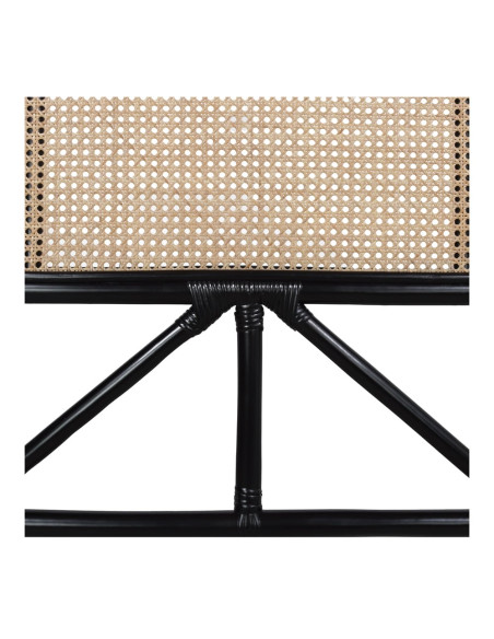 Tête de lit cannage naturel et bambou noir 153x3x120 cm Noryva  - 4