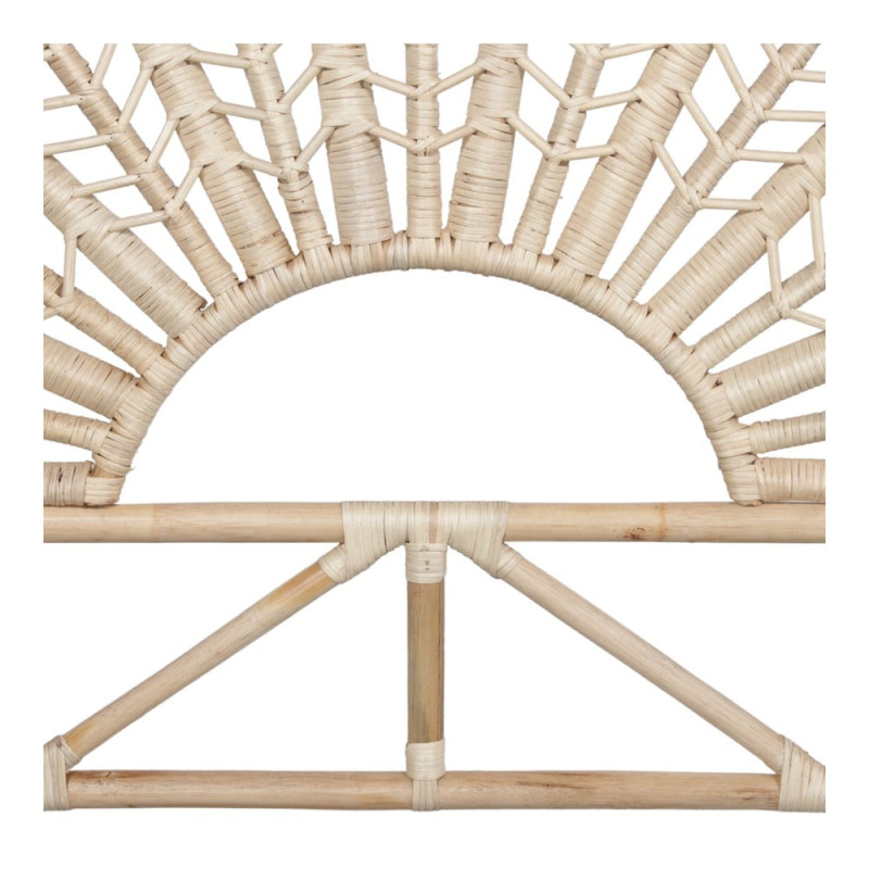 Tête de lit pétales en rotin et bambou naturel 162x5x153 cm Meruvia  - 4