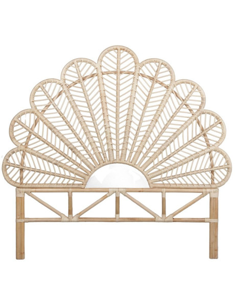 Tête de lit pétales en rotin et bambou naturel 162x5x153 cm Meruvia  - 1