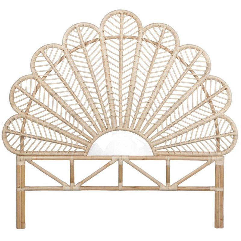Tête de lit pétales en rotin et bambou naturel 162x5x153 cm Meruvia  - 1