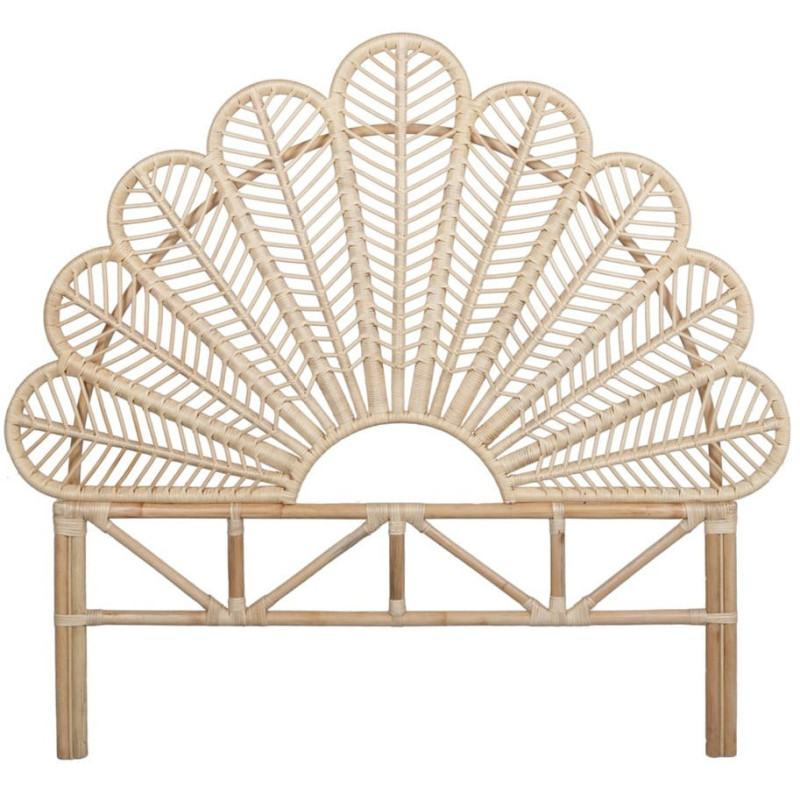 Tête de lit pétales en rotin et bambou naturel 153x5x143 cm Meruvia  - 1