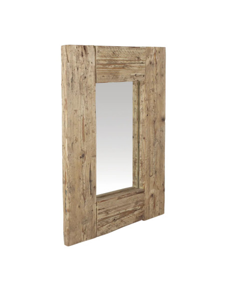 Miroir mural rectangulaire en bois ancien récupéré 76x5x100 cm Ravandelle  - 2