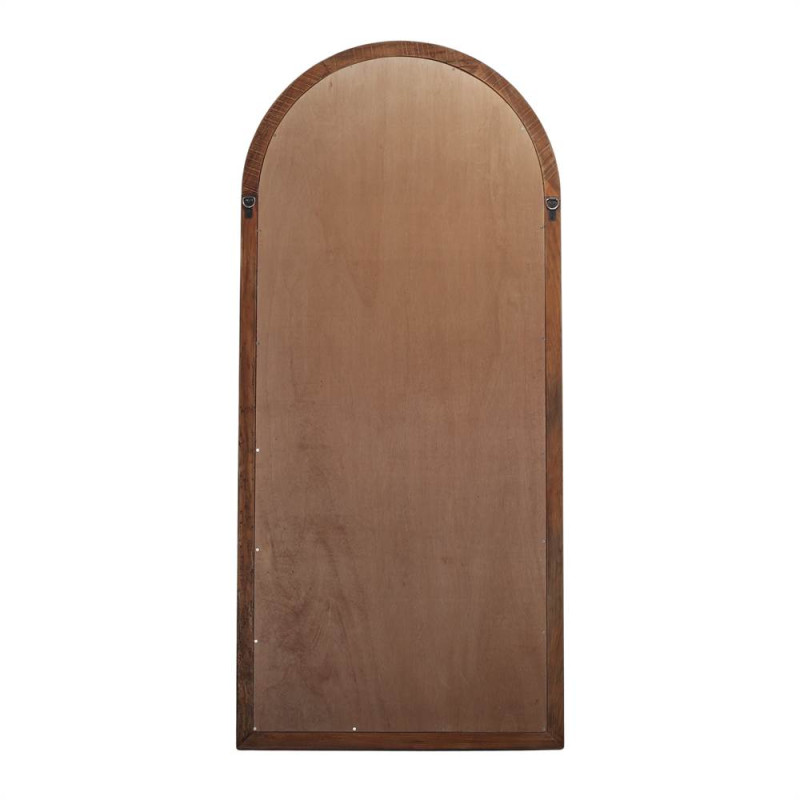 Grand miroir verrière arche en bois récupéré brun naturel 83x3x183 cm Arovenza  - 4