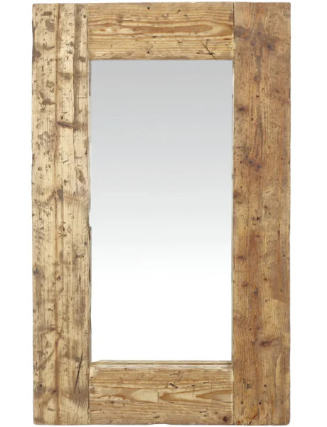 Grand miroir mural rectangulaire en bois récupéré 86x5x150 cm Bravoryn  - 1