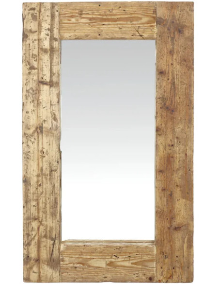 Grand miroir mural rectangulaire en bois récupéré 86x5x150 cm Bravoryn  - 1
