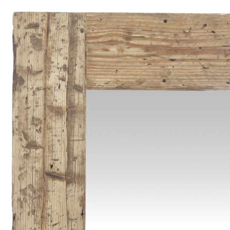 Grand miroir mural rectangulaire en bois récupéré 86x5x150 cm Bravoryn  - 3