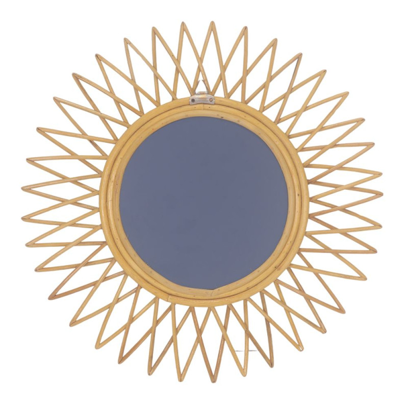 Miroir mural soleil en rotin naturel 60 cm Olivanza  - 2