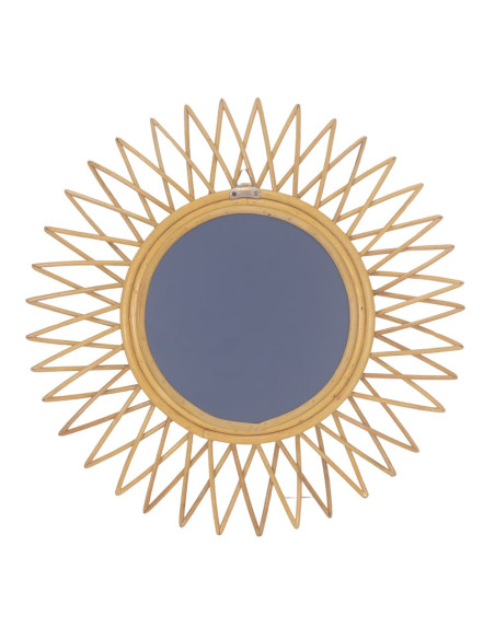Miroir mural soleil en rotin naturel 60 cm Olivanza  - 2