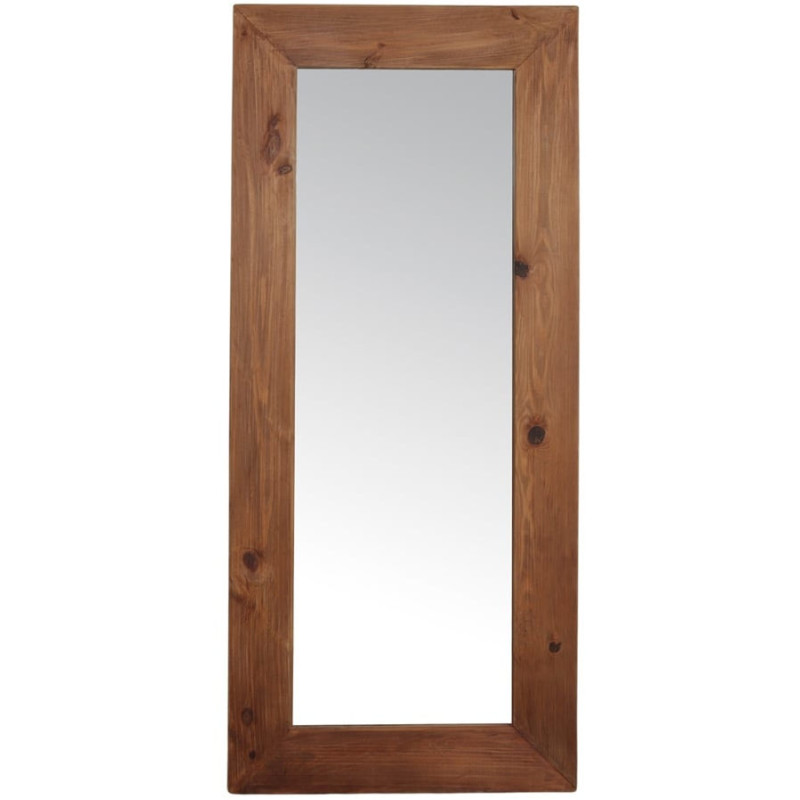 Grand miroir mural rectangulaire en bois récupéré 80x5x180 cm Rovandis  - 1