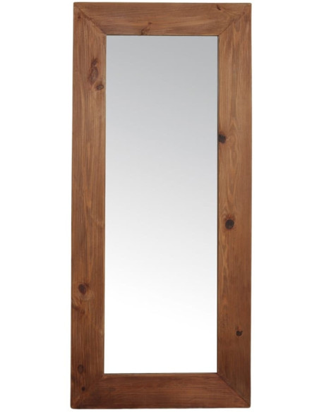 Grand miroir mural rectangulaire en bois récupéré 80x5x180 cm Rovandis  - 1