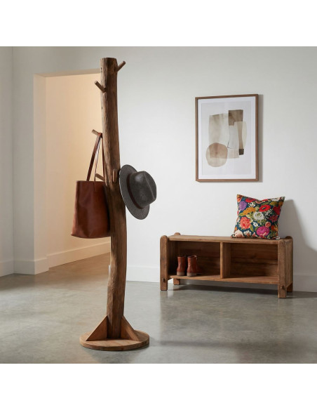 Porte-manteau sur pied en pin recyclé 45x45x180 cm Boscaryn  - 2