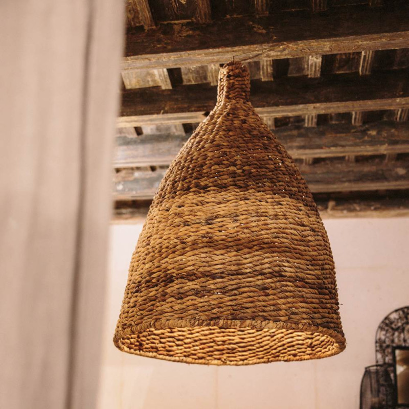 Abat-jour suspension en feuilles de bananier tressées 60x60x90 cm Nayvara  - 2
