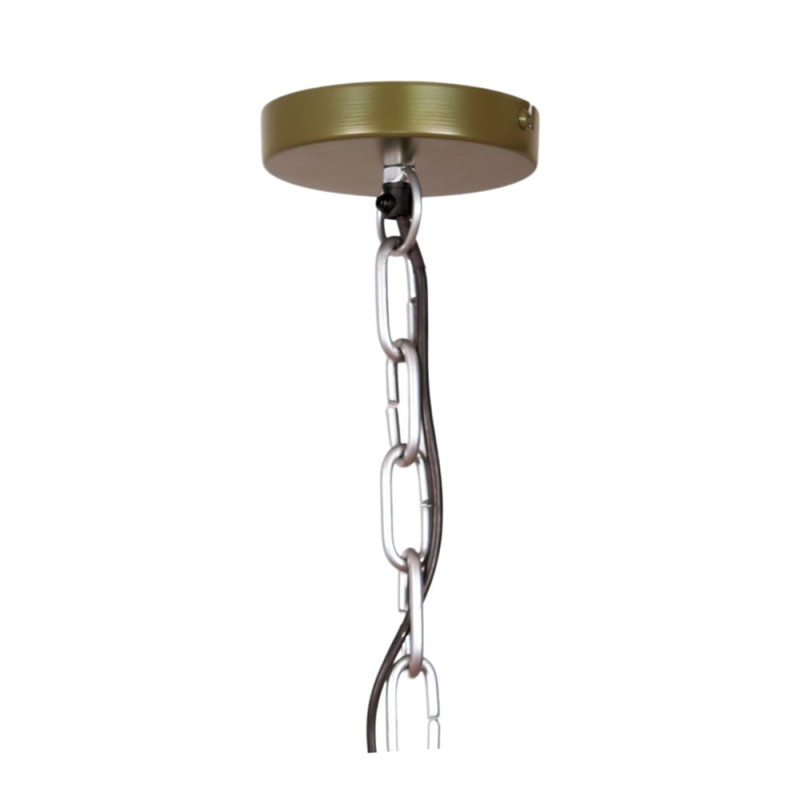 Suspension industrielle en métal vert olive 60x60x62 cm Ferravik  - 3