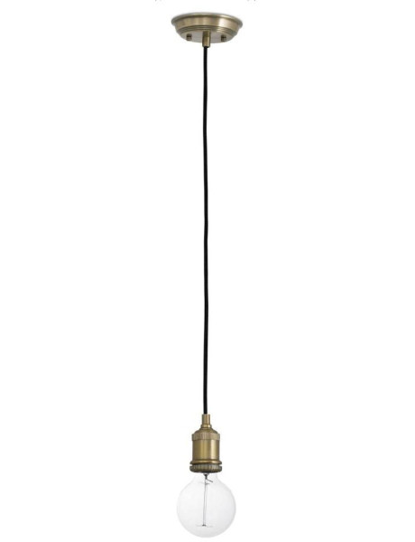 Suspension douille E27 métal vieilli et câble noir 5,5x5,5x150 cm Ornavelle  - 1