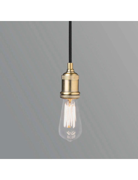 Suspension douille E27 métal vieilli et câble noir 5,5x5,5x150 cm Ornavelle  - 2