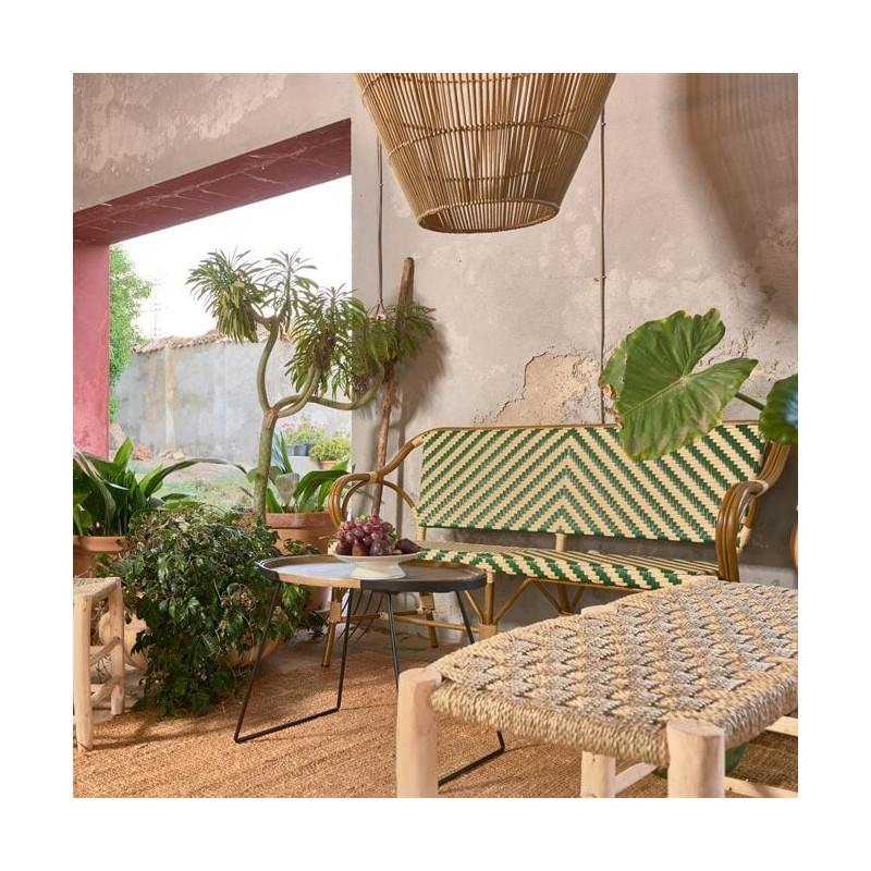 Abat-jour suspension en rotin naturel 50x50x71 cm Veyranno  - 6