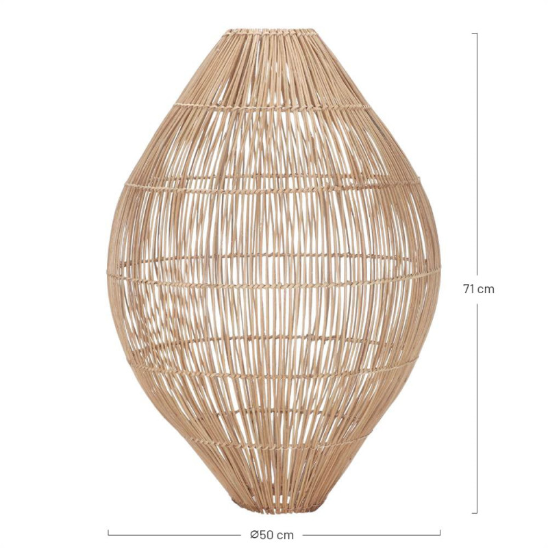 Abat-jour suspension en rotin naturel 50x50x71 cm Veyranno  - 5