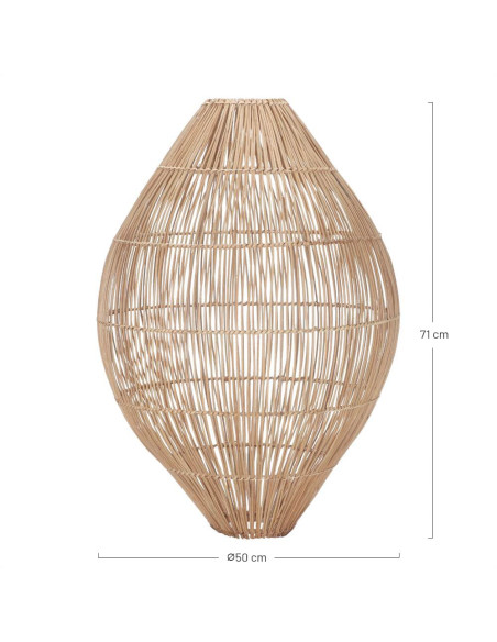 Abat-jour suspension en rotin naturel 50x50x71 cm Veyranno  - 5