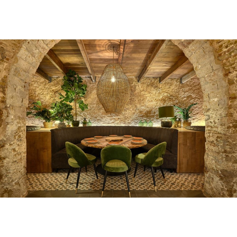 Abat-jour suspension en rotin naturel 50x50x71 cm Veyranno  - 8