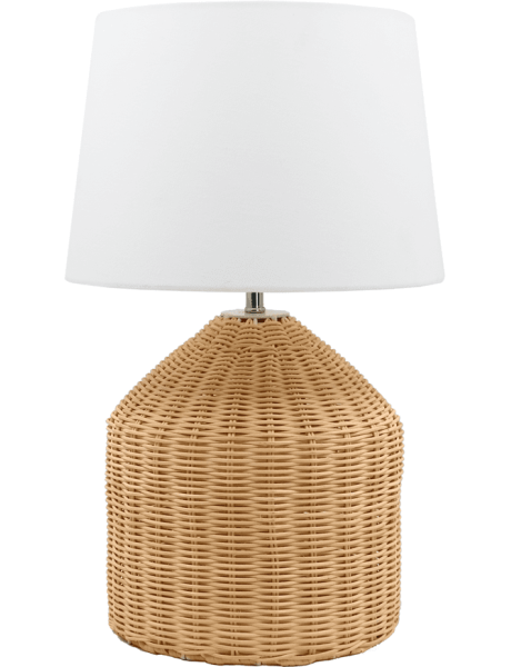 Lampe à poser en rotin naturel abat-jour beige 30x30x46 cm Nuvarelia  - 1