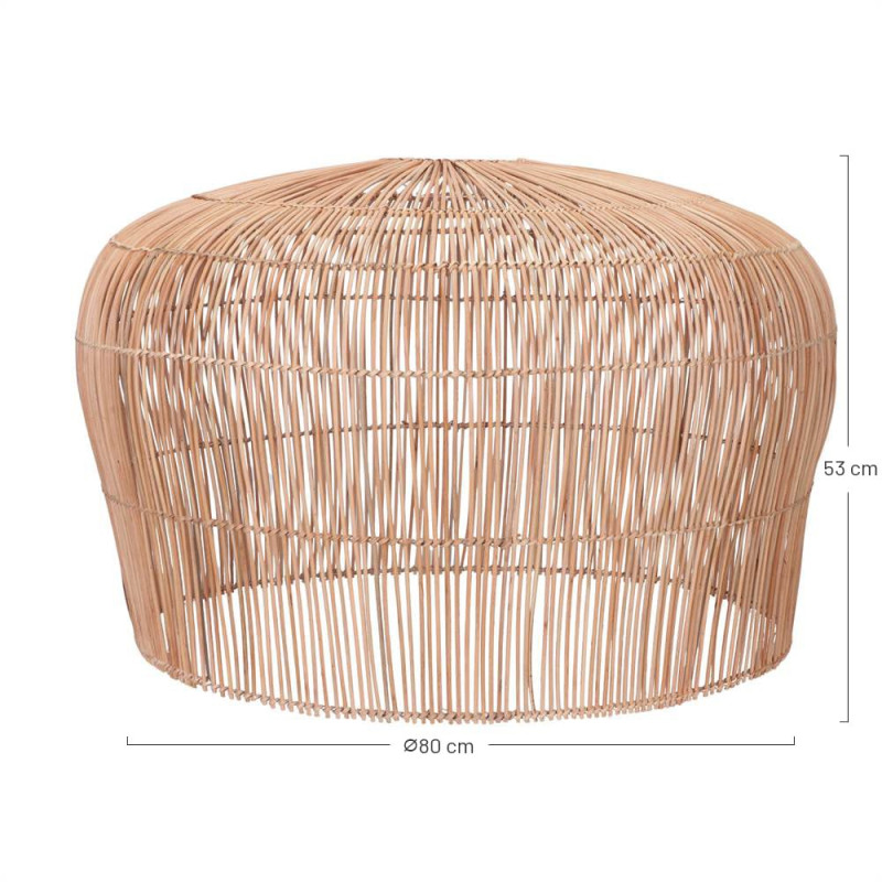 Abat-jour suspension en rotin naturel Ø80x53 cm Solvaira  - 6
