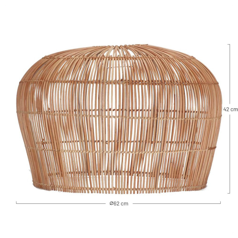 Abat-jour suspension en rotin naturel Ø62x42 cm Solvaira  - 6