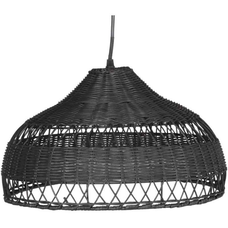 Suspension en rotin noir 38x38x21 cm Nivorask  - 1