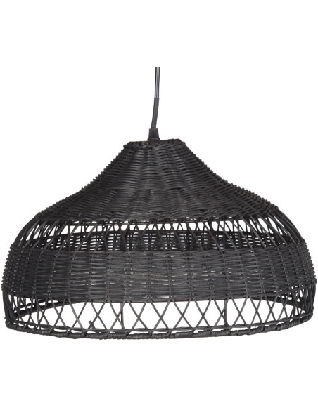 Suspension en rotin noir 38x38x21 cm Nivorask  - 1