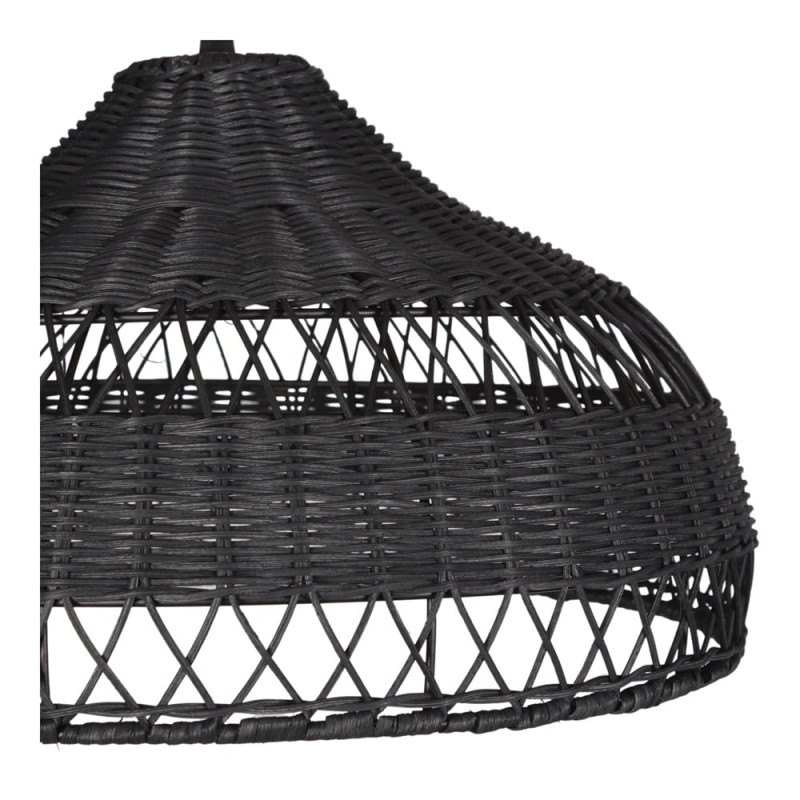 Suspension en rotin noir 38x38x21 cm Nivorask  - 2