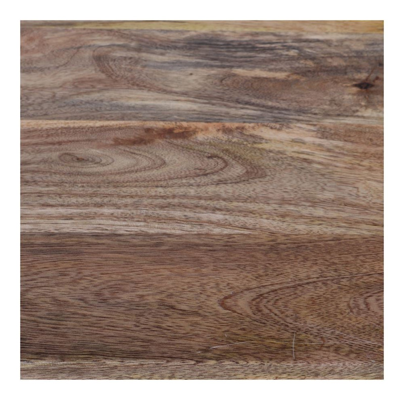 Table basse carrée bois tropical et métal noir 65x65x47 cm Rovaryn  - 4