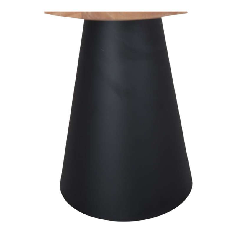 Table basse ronde pin recyclé métal noir 50x48 cm Soryndel  - 2