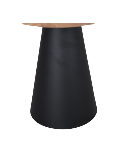 Table basse ronde pin recyclé métal noir 50x48 cm Soryndel  - 2