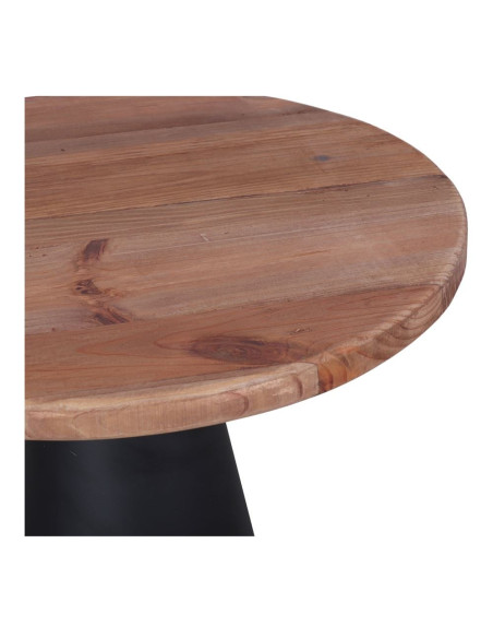 Table basse ronde pin recyclé métal noir 50x48 cm Soryndel  - 3