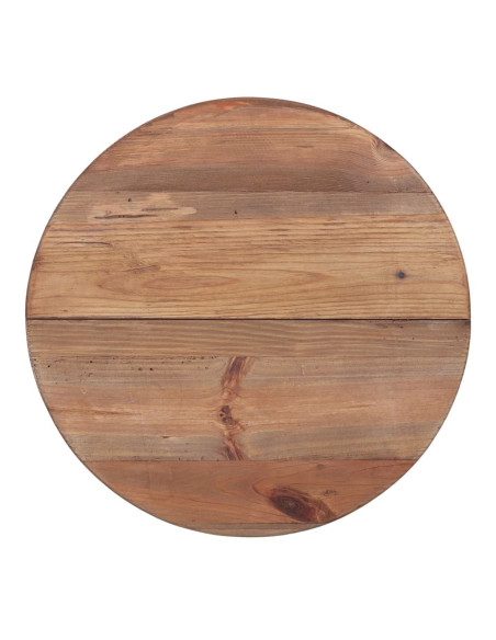 Table basse ronde pin recyclé métal noir 50x48 cm Soryndel  - 4