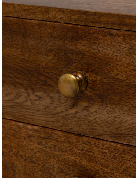 Banquette d’entrée manguier lin 2 tiroirs 90x48x71 cm Hallway  - 8