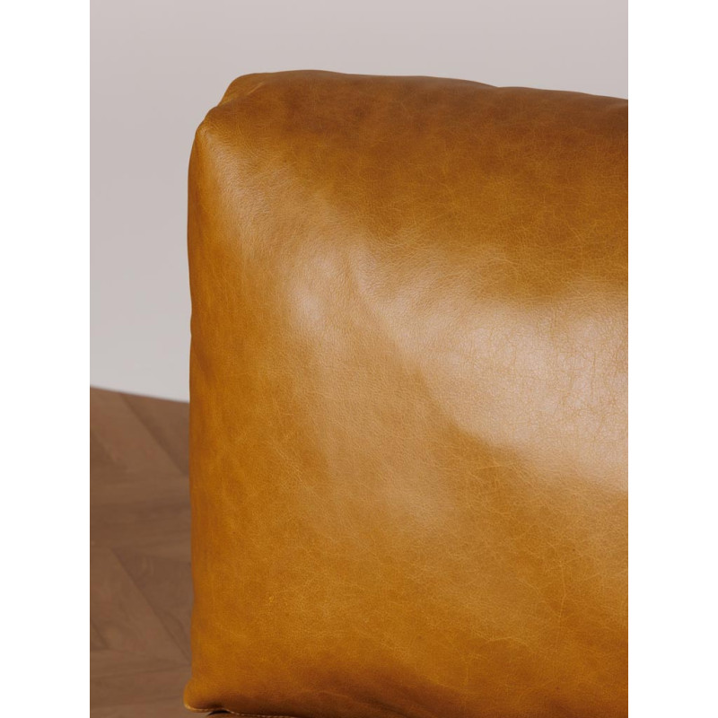 Fauteuil lounge cuir camel chrome 104x104x79 cm Minneapolis  - 7