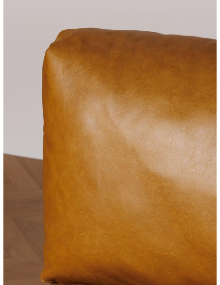Fauteuil lounge cuir camel chrome 104x104x79 cm Minneapolis  - 7