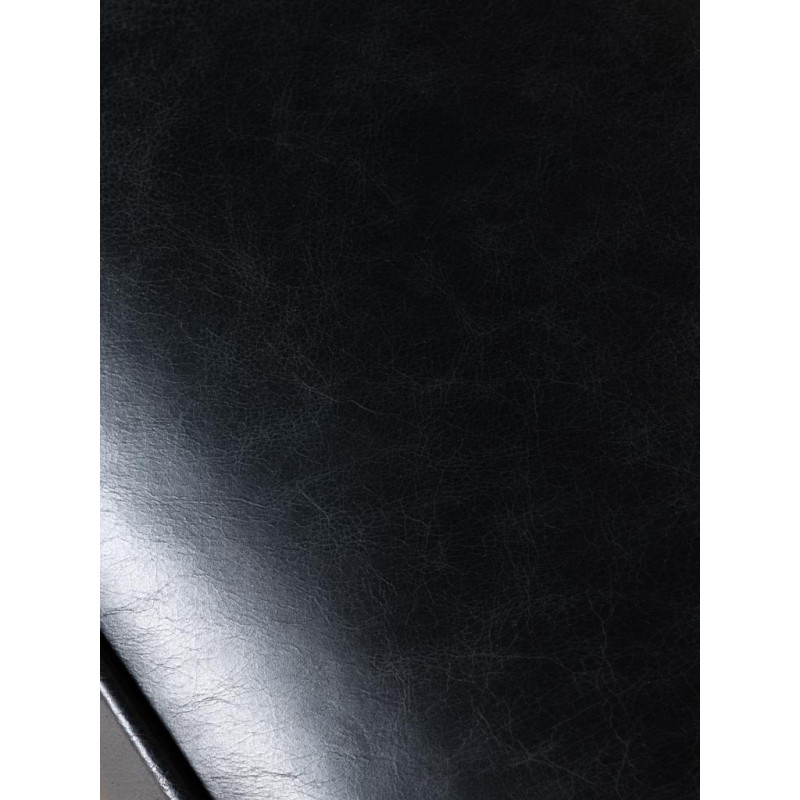 Fauteuil design cuir noir acier chromé 61x62x71 cm Tubica  - 8