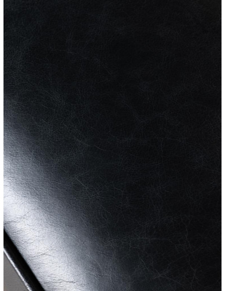 Fauteuil design cuir noir acier chromé 61x62x71 cm Tubica  - 8