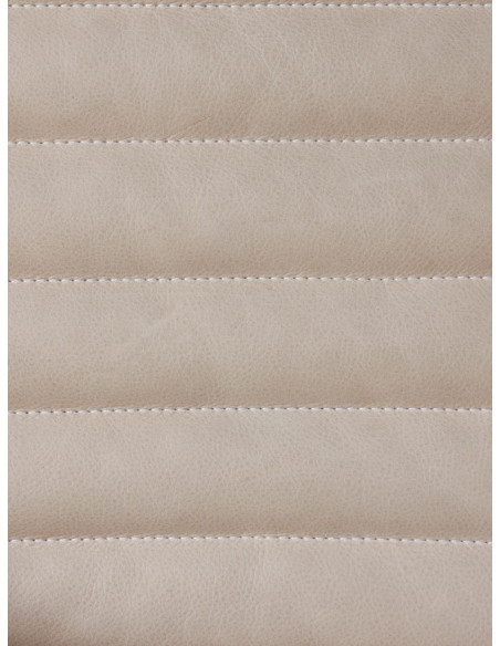 Fauteuil lounge cuir beige acier chromé 66x86x80 cm Harvey  - 8